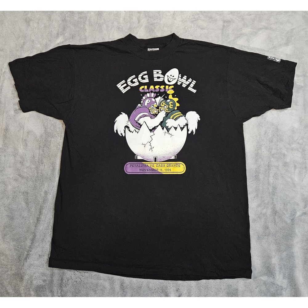 Vintage Oneita Single Stitch Football T-Shirt Size XL Made in USA